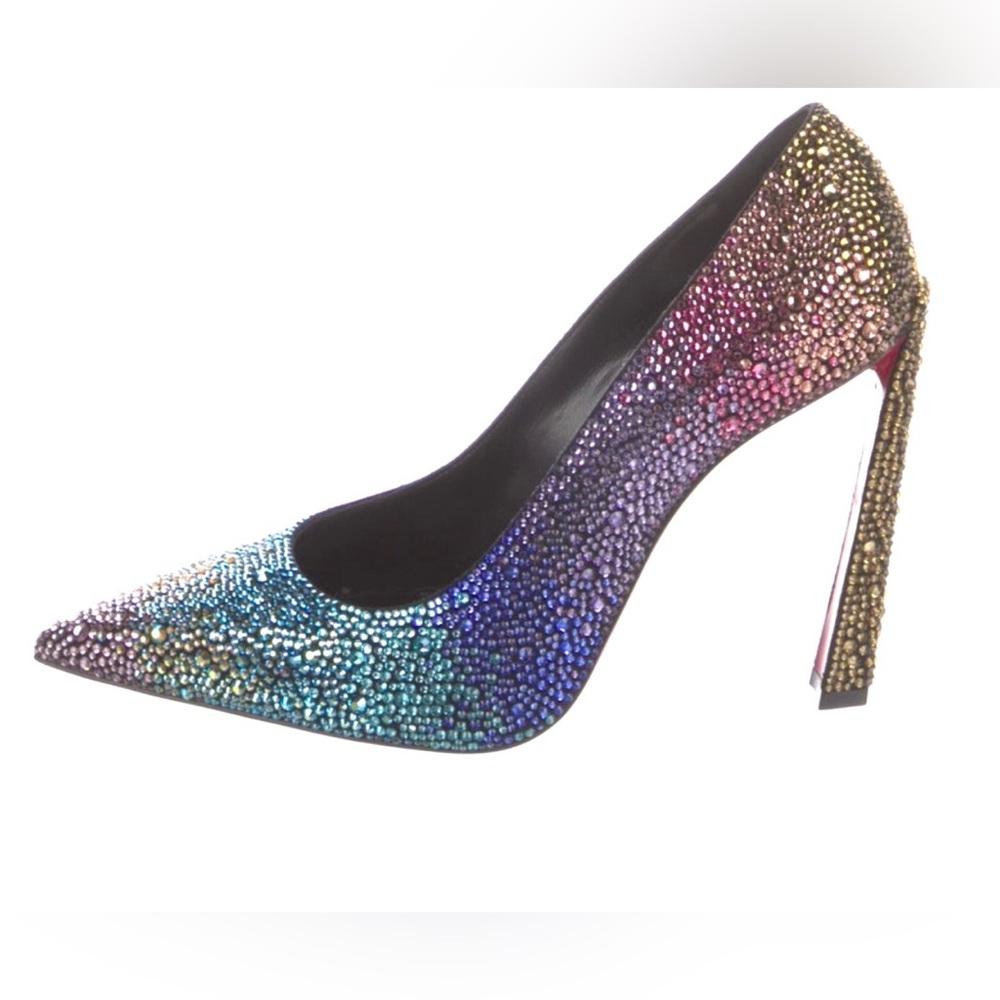 Christian Louboutin Condora Swarovski crystals 100 Rainbow Pumps